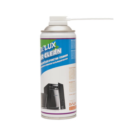 Сжатый воздух, Delux, Air Clean, Для очистки техники, 400 мл., Удаление пыли и других загрязнений в труднодоступных местах