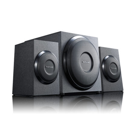 Акустическая система, Microlab, M-110, 2.1, 10Вт (5Вт+2,5Вт*2), Вход 3,5 MiniJack, Выход 2RCA, Чёрный