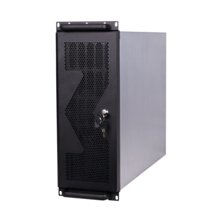 Компьютерный корпус с салазками, Delux, DLC-MU415, ATX/Micro-ATX/Mini-ITX, Высота процессорного кулера до 150мм, Длина VGA до 330мм, 10*3.5"/3*2.5, Сталь, 19" 4U, 550*430*176 мм, салазки DLA-419, Чёрный, Без Б/П, Заводская Сборка (Oригинал)