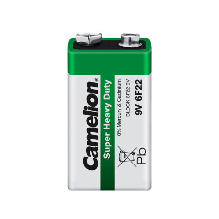 Батарейка, CAMELION, 6F22-SP1G, Солевая, 6F22 (крона), 9V, 1 шт., Плёнка