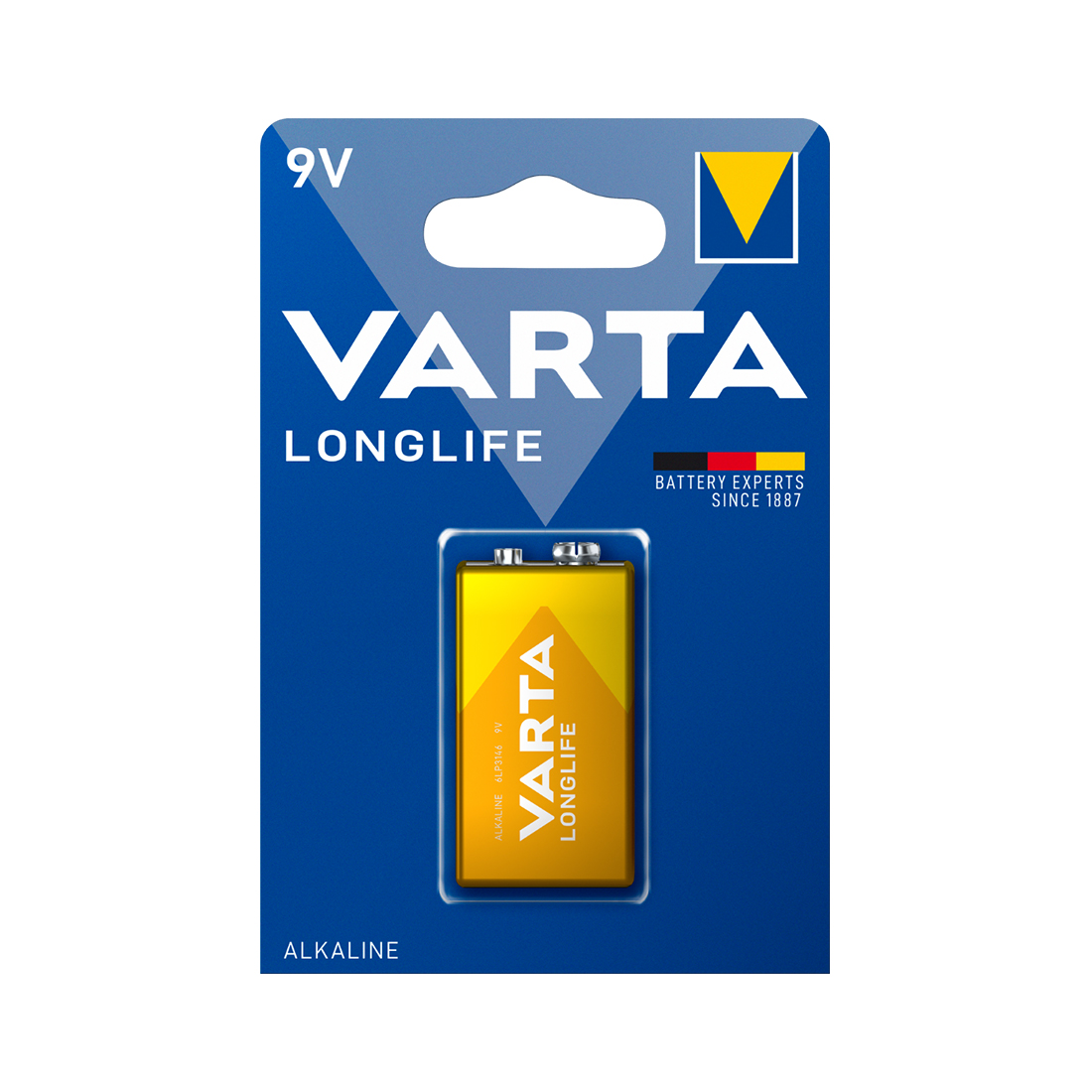 Батарейка, VARTA, 4122- 6LP3146 (E-Block 9V - 6LR61), Longlife, 9V,1 ш., Блистер