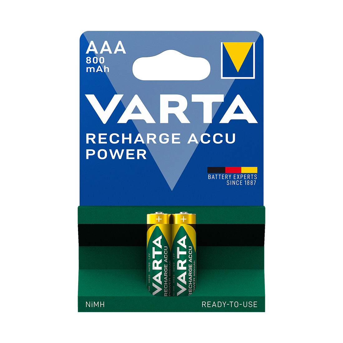 Аккумулятор, VARTA, R2U, HR03, AAA, 1.2 V, 800 мАч, 2 шт., Блистер
