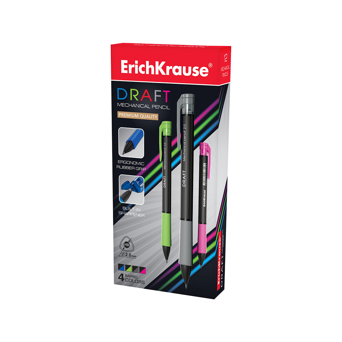 Карандаш механический, ErichKrause®, 28300, Draft 2.0мм, НВ