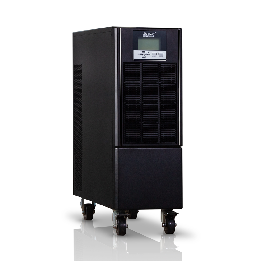 Источник бесперебойного питания, SVC, GT31-20KVA, Мощность 20кВА/18кВт, Трёхфазный (3 фазы на вход, 1 на выход), GT31-серия, On-Line, LCDRS-232/USB SMART, Диапазон работы AVR: 190-499В, Батарея: 16 шт. (не поставляется в комплекте), Чёрный
