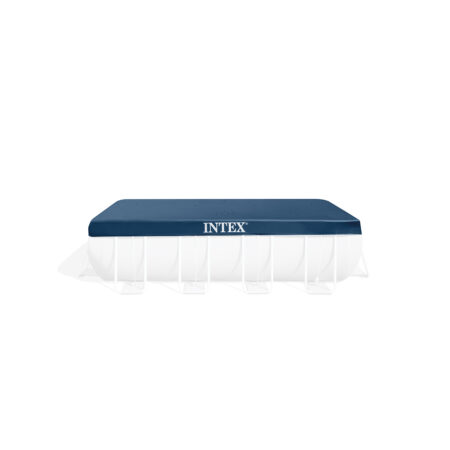 Тент для каркасных бассейнов размером 400 х 200 см, INTEX, 28037, Винил PVC, Тёмно-синий, Цветная коробка