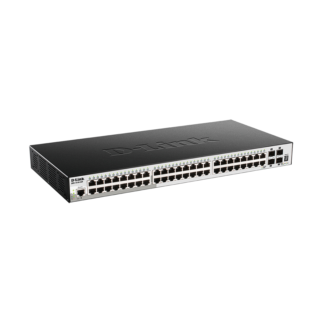 Коммутатор, D-Link, DGS-1510-52X/A2A, Настраиваемый L2+ стекируемый коммутатор с 48 портами 10/100/1000Base-T и 4 портами 10GBase-X SFP+.