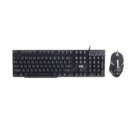 Комплект Клавиатура + Мышь, XG, XD-575OUB, Оптическая Мышь, USB, Кол-во стандартных клавиш 104, Анг/Рус/Каз, Длина кабеля 1,6 м, Чёрный