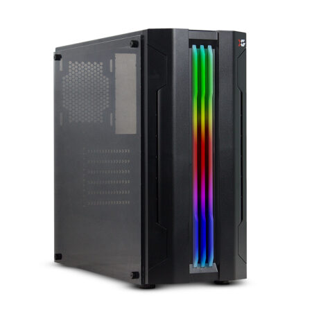 Компьютерный корпус, XG,Thor, ATX, USB3.0*1/2.0*1, HD-Audio+Mic, Высота процессорного кулера до 160мм, Сталь 0.4, Стекляная боковая панель, RGB, 445x185x425мм, Чёрный, Без Б/П