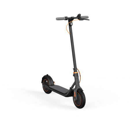 Электросамокат, Ninebot, KickScooter F40, Запас хода 40 км, Складной дизайн, Максимальная скорость 30 км/ч, Мощность двигателя 350 Вт, Вес 15,8 кг, Градус подъема 20%, Размер шин 10 дюймов, Серый