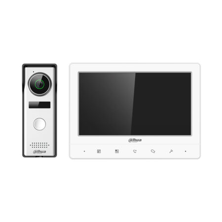 Домофонная система, Dahua, DHI-KTA02 состоит из DHI-VTH1020J и DHI-VTO1000J, Комплект видеодомофона состоит из вызывной панели и монитора и предназначен для организации контроля доступа и двусторонней аудио и видео связи с посетителем. Применяется в системах контроля доступа для обеспечения общественной безопасности, на объектах промышленности, коммерческого строительства, объектов торговли
