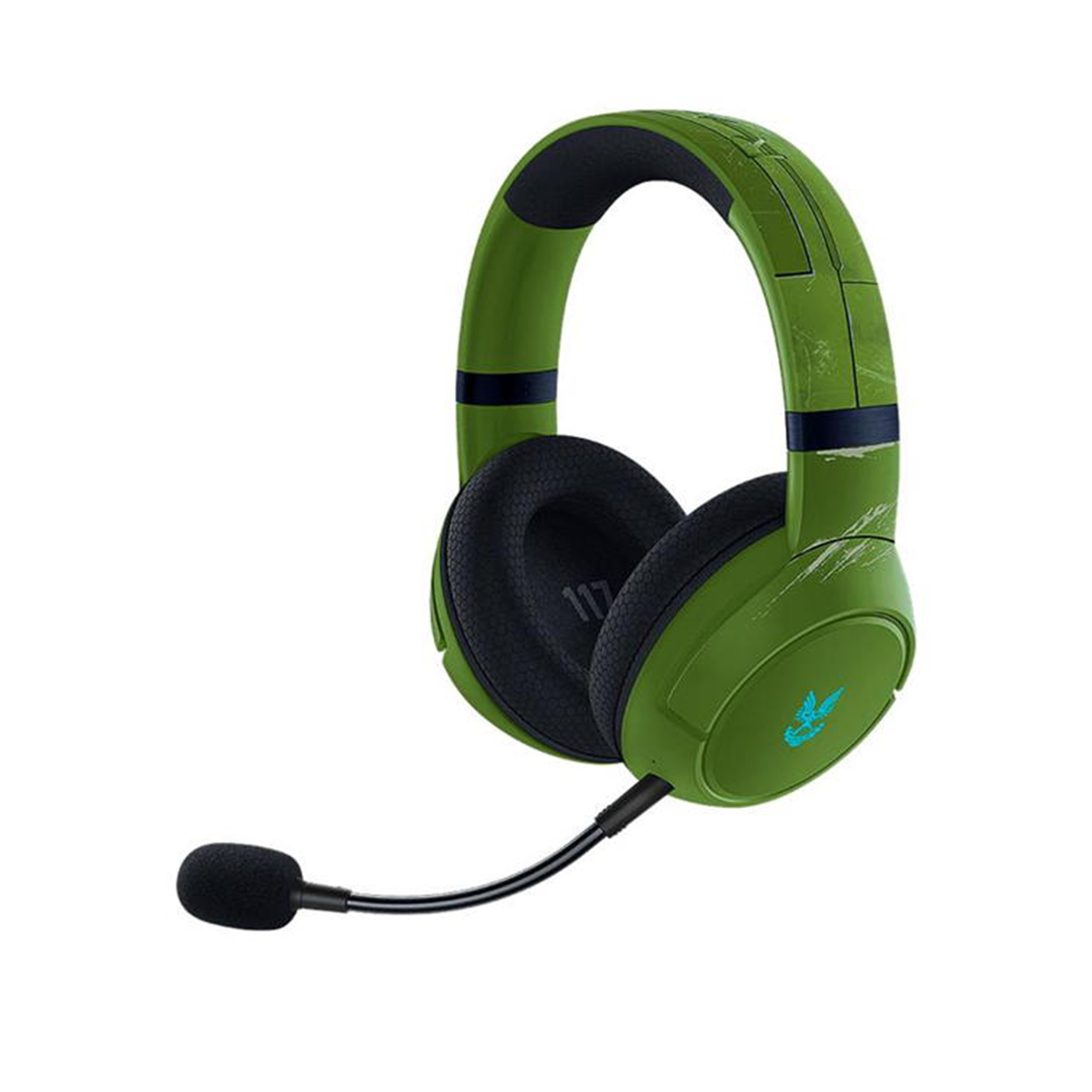 Гарнитура, Razer, Kaira Pro for Xbox - HALO Infinite Edition, RZ04-03470200-R3M1, Игровая гарнитура, Микрофон поворотный гибкий, Подсветка чашек наушников с поддержкой Razer Chroma ™ RGB, Титановые 50-мм динамики, Диапазон частот: 20 Гц – 20 кГц , Чувствительность 108 дБ, Зеленый