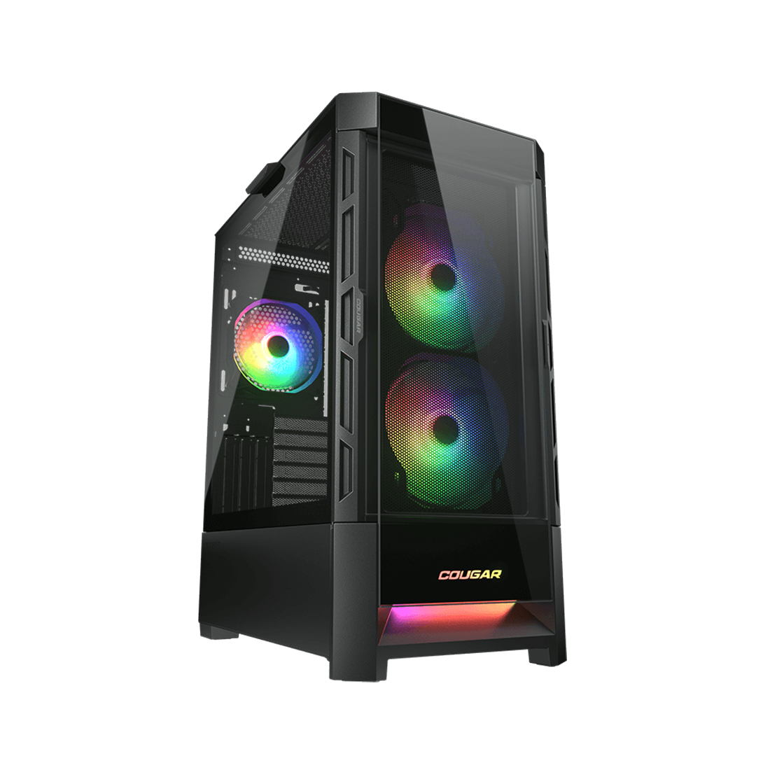 Компьютерный корпус, Cougar, Duoface RGB CGR-5ZD1B-RGB, CEB/ATX/Micro ATX/Mini ITX, USB 2*3.0/1*2.0, HD-Audio+Mic, Кулер 2*14см ARGB/1*14см ARGB, Высота процессорного кулера до 190 мм, Длина VGA до 330мм, 2*3.5"/2*2.5", Толщина 0,6мм, 491x230x386мм, Без Б/П, Чёрный