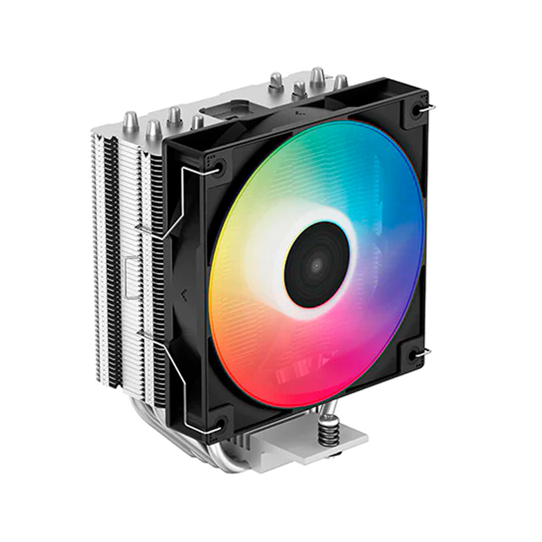Кулер для процессора, Deepcool, AG400 LED R-AG400-BKLNMC-G-1, Intel 1851/1700/1200/115х и AMD AM5/AM4, 220W, 120мм 6-Color LED, 500- 2000±10% об/м, 75,89CFM, 30dB(A), 4pin, 125х92х150мм, Серебристый