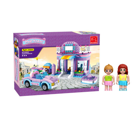 Игровой конструктор, Keyixing, 24605, Мир Чудес, Магазин модной косметики, 2 минифигурки, 380 деталей, Цветная коробка