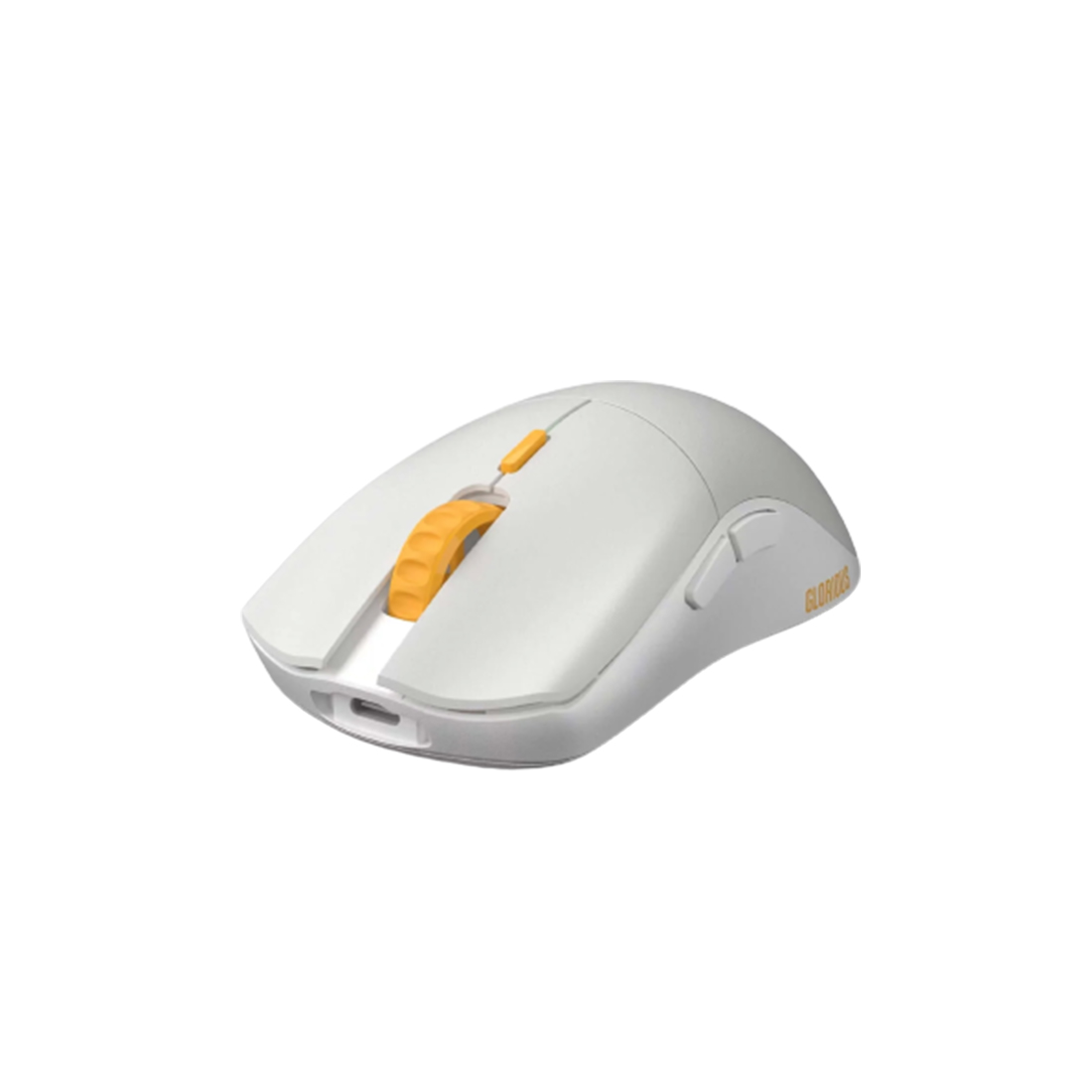Компьютерная мышь, Glorious, Series One PRO, GLO-MS-P1W-GE-FORGE, Игровая, Оптическая, Беспроводная, Glorious BAMF Sensor, 19000 DPI, 400 IPS, 50G, 1000 Hz, 6 кнопок, Длина провода 2м, Серый/желтый