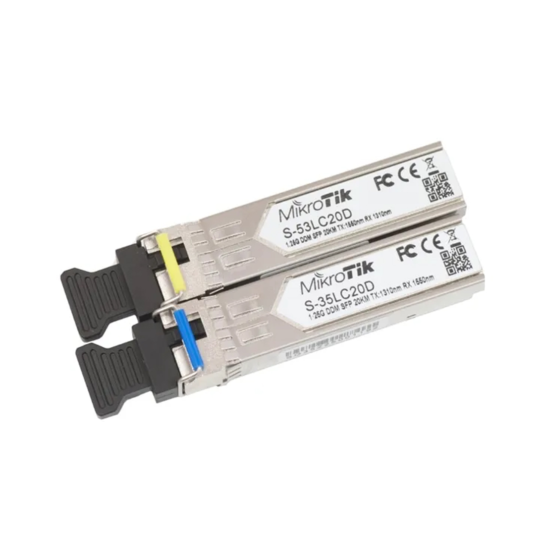 Комплект трансиверов, MikroTik, S-3553LC20D, SFP, 1.25G, SM, T1550nm/R1310nm, 20km, Single LC-connector, в комплекте 2 шт (S-35LC20D и S-53LC20D)