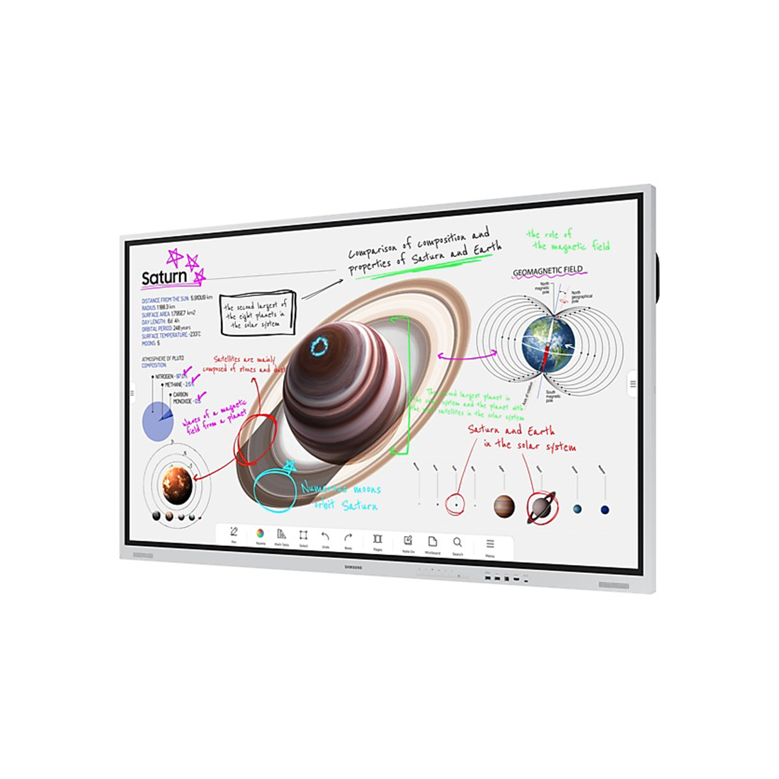 Интерактивный дисплей, Samsung, WM85B, Flip Pro 85", LH85WMBWLGCXCI, 4K, 350 кд/м2, 4.000:1, белый