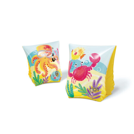 Нарукавники для плавания Tropical Buddies 23 x 15 см, INTEX, 58652EU, Винил, 3+, Двухкамерные, Жёлтые, Цветная коробка