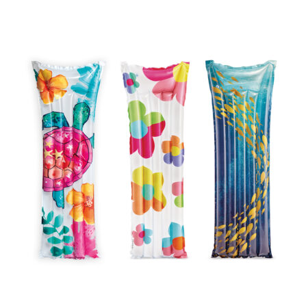 Пляжный матраc для плавания Fashion 183 х 69 см, INTEX, 59720EU, Винил, Двухкамерный, Рыбки/Черепаха/Цветы в ассортименте, Пакет