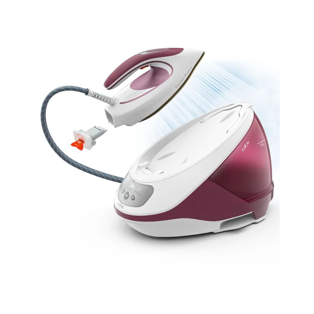 Парогенератор, Tefal, SV9201E0, Мощность 2800W, Паровой удар 520 г/мин, Объем резервуара для воды 1800 мл, Автоматическое отключение, Вертикальное отпаривание, Красный