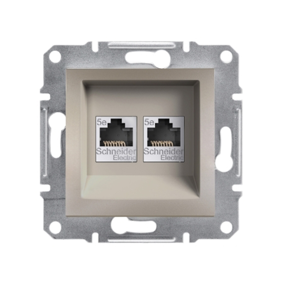 Розетка компьютерная двойная, SE, EPH4400169, Asfora RJ45 кат.5e механизм бронза