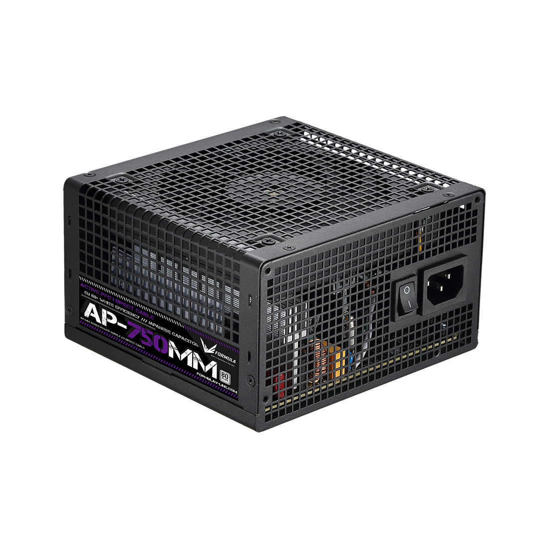 Блок питания, Formula V, AP-750MM, 750W, ATX, APFC, 20+4 pin, 2*4+4pin, 6*Sata, 2*Molex, 2*PCI-E 6+2 pin, Вентилятор 12см, Кабель питания, Чёрный