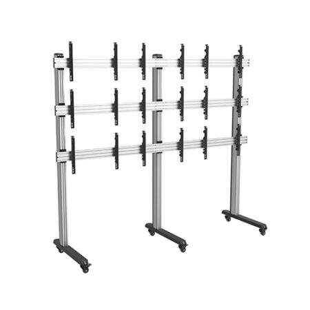 Стойка мобильная для видеостен, Brateck,LVS02-946FW, 45"-50", Макс. нагрузка - 50 кг (каждая), Высота 2735 мм., Угол наклона до +/-2°,состоит из 3 частей, Матовый черный