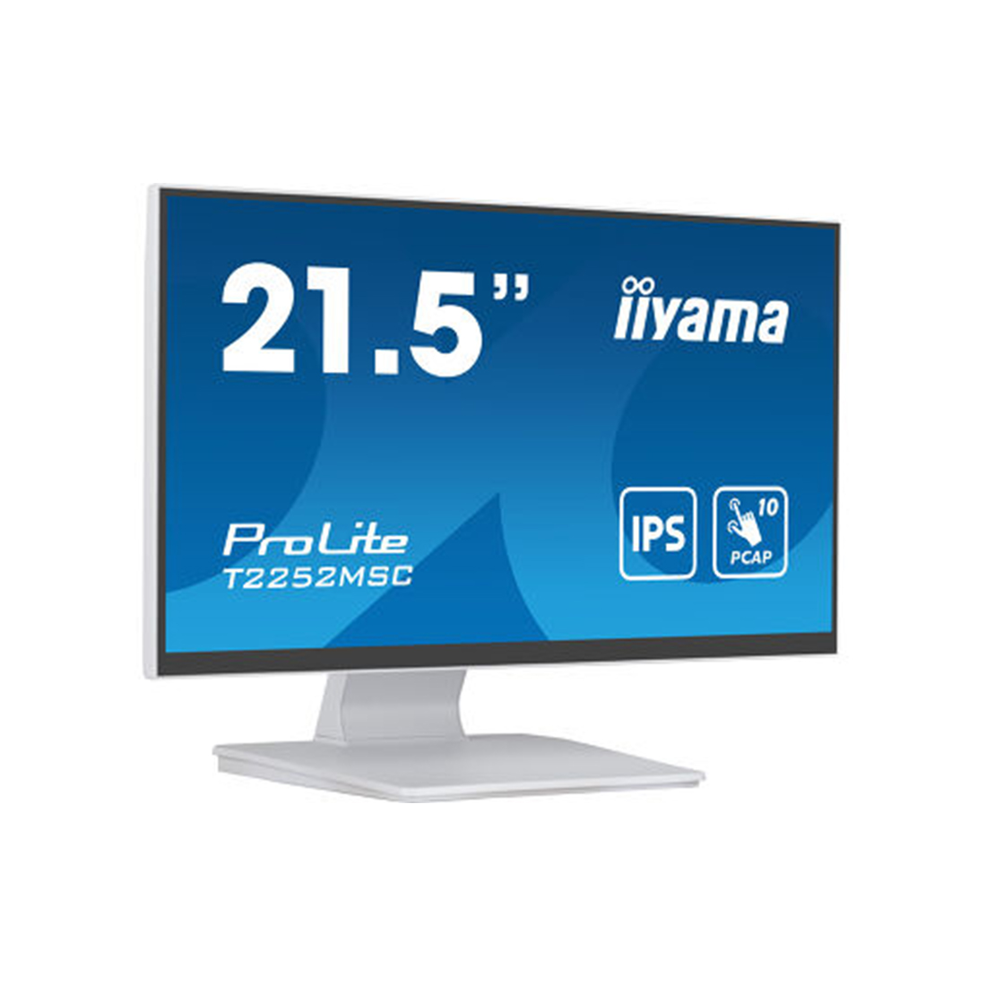 Монитор, iiyama, ProLite PL2252M, T2252MSC-W2, TOUCH, 21.5", 1920x1080, IPS, 60 Гц, HDMI*1, DP*1, USB (v3.2 x2), 250кд/м2, 1000:1, 5мс, Регулировка наклона/поворота/высоты/вращения, 100x100, 178/178, 16:9, 16.7, Белый
