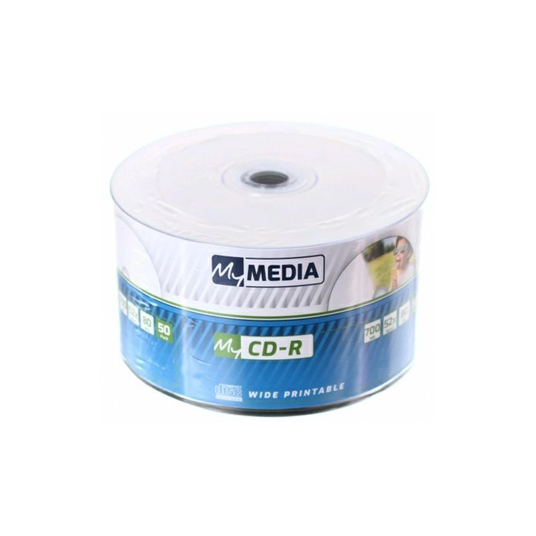 Диск CD-R, MyMedia, (69206) 700MB, 50штук в упаковке, 52X, Printable, Незаписанный