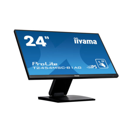 Монитор, iiyama, ProLite PLT2454M, T2454MSC-B3AG A, 24", TOUCH, 10 точек касания, 1920x1080, IPS, 60 Гц, HDMI*1, VGA*1, USB-Hub*2, 250кд/м2, 1000:1, 5мс, Регулировка наклона, VESA 100x100мм, 178/178, 16:9, 16.7 млн., Черный