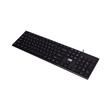 Клавиатура, XG, XK-300UB, Ультратонкая, USB, Кол-во стандартных клавиш 104, Анг/Рус/Каз, Чёрный