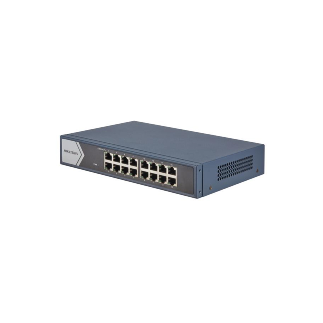 Коммутатор, Hikvision, DS-3E0516-E(B), Неуправляемый, 16 x Gigabit RJ45, Стоечный, Switching Capacity 32 Gbps