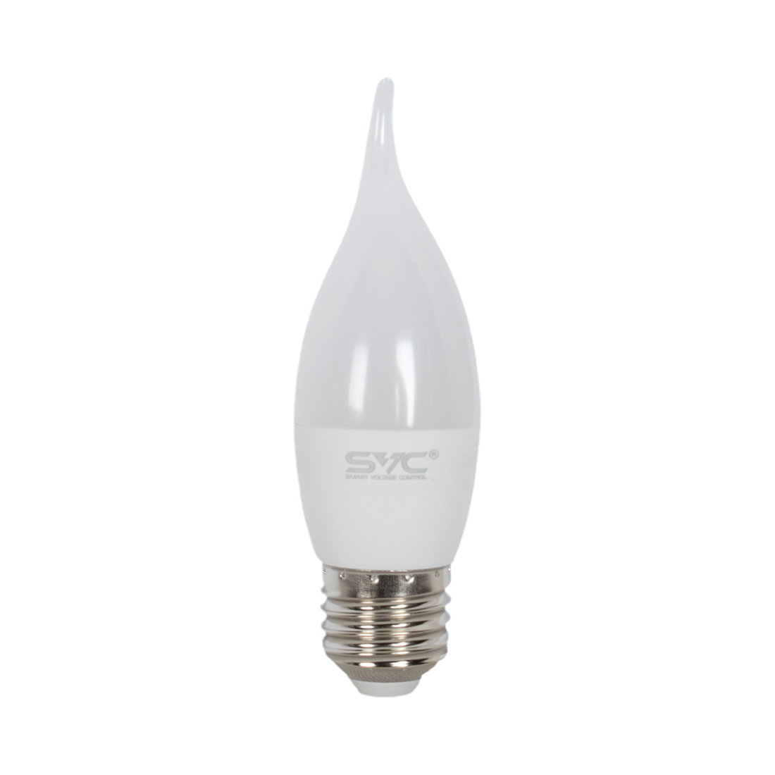 Лампа светодиодная, SVC, LED CB35-9W-E27-6500K, Свеча на ветру, Мощность 9Вт, Тип колбы CВ35, Цвет. температура 6500K, Цоколь E27, Холодный