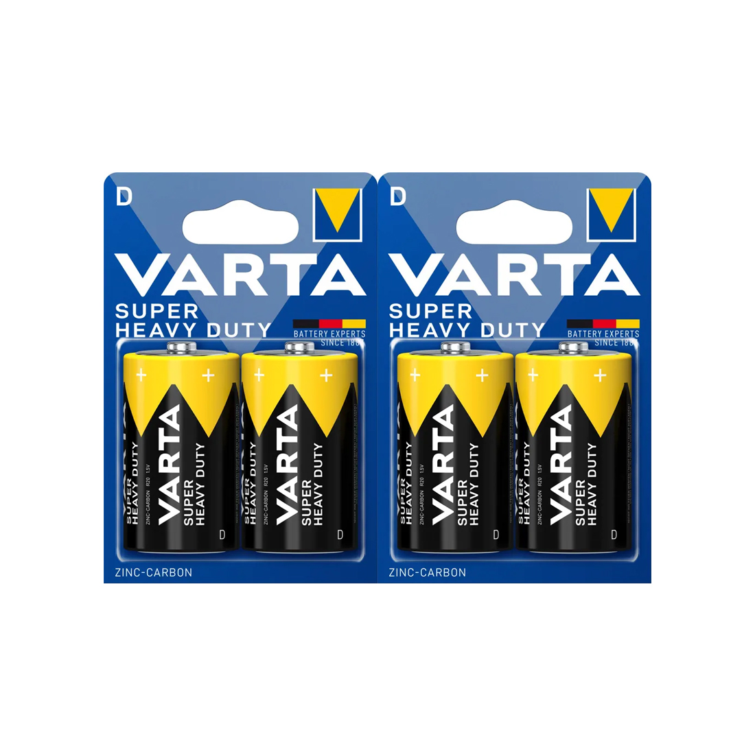 Батарейка, VARTA, R20P Superlife Mono, D, 1.5 V, 2 шт., в блистере