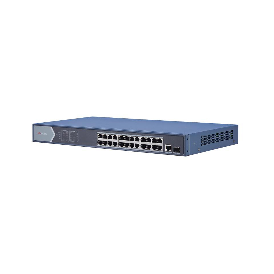 Коммутатор, Hikvision, DS-3E0526P-E, Неуправляемый, 24 x Gigabit RJ45, РоЕ 802.3af/at 370W, 1 x Gigabit RJ45, 1 x SFP combo, Стоечный, Switching Capacity 52 Gbps
