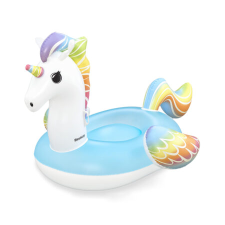 Надувная игрушка для катания верхом Единорог (Supersized Unicorn) 224 х 164 см, BESTWAY, 41113, Винил, Голубой, С ручками, Цветная коробка