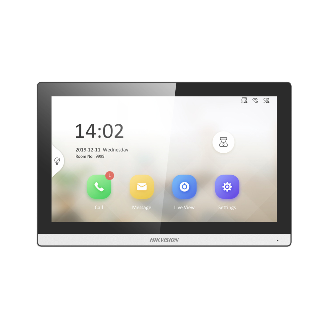Монитор домофона, Hikvision, DS-KH6350-TE1 7", 7-дюймовый сенсорный TFT-экран с разрешением 1024 600, Linux, 10 °C до 50 °C,