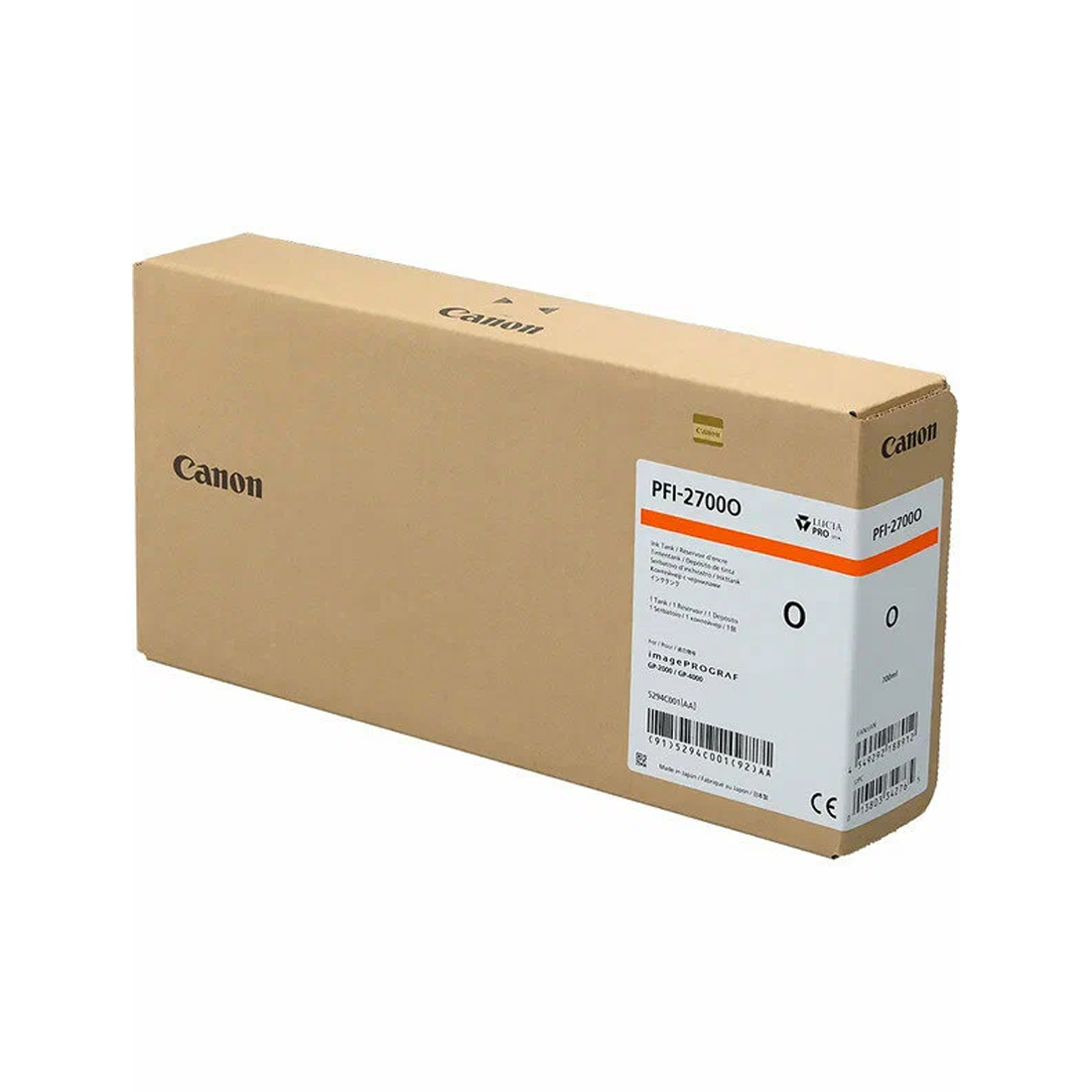Чернильный картридж, Canon, PFI-2700 Orange, 5294C001, для imagePROGRAF GP-2000/GP-4000/GP-4600/GP-6600, GP-4600S/GP-6600S, 700 мл