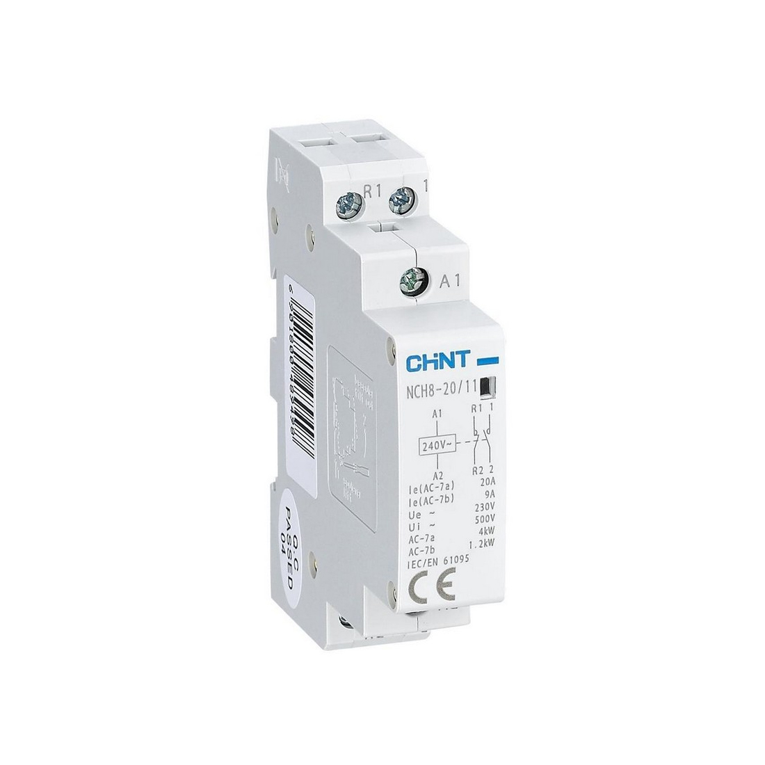 Контактор модульный, CHINT, 256052 NCH8-20/11, 20A 1НО+1НЗ AC220/230В 50Гц