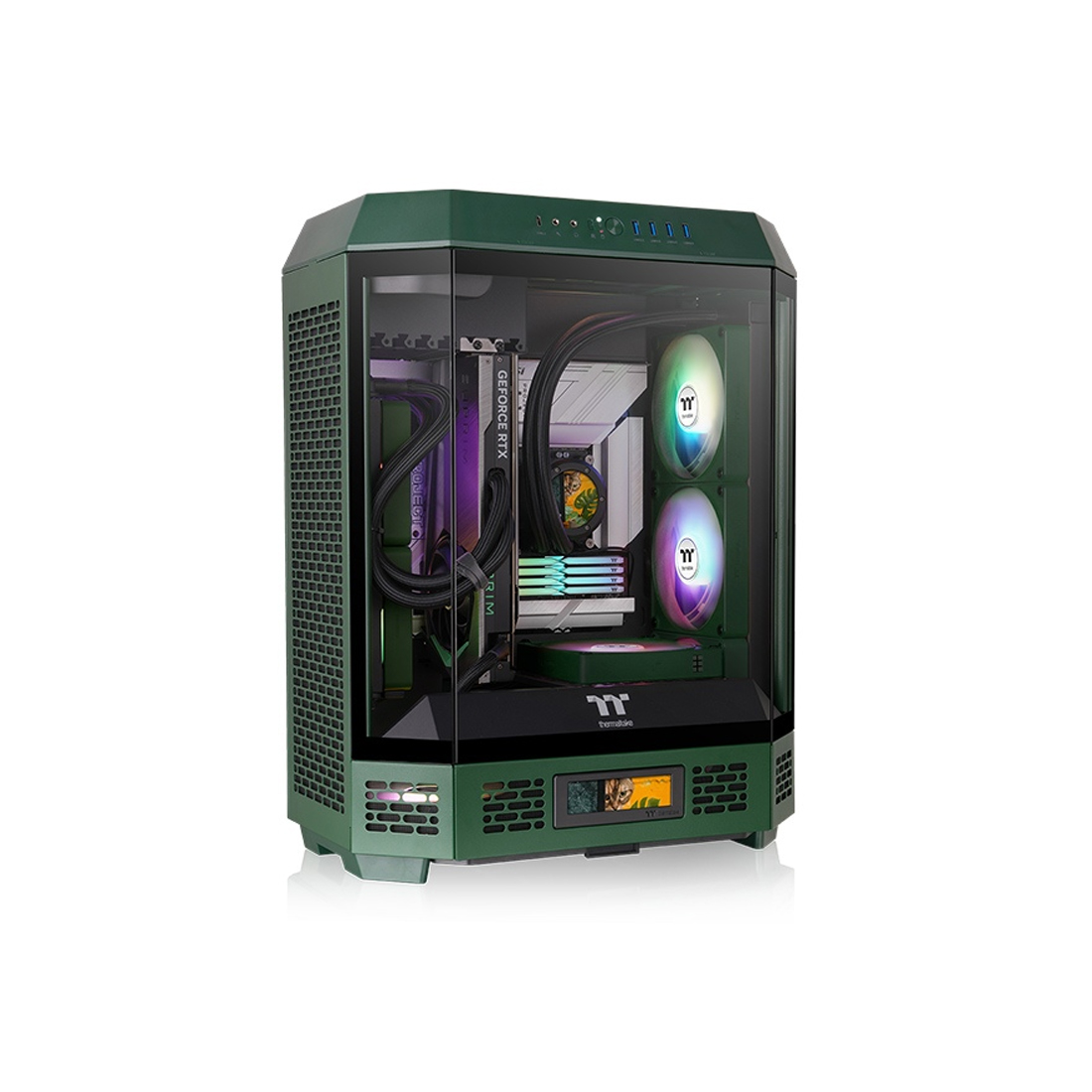 Компьютерный корпус, Thermaltake, The Tower 600 White, CA-1Z1-00MCWN-00, Mid Tower, ATX / M-ATX / M-ITX, Type-C*1, USB 3.0*4, HD+Audio*1, 2*140мм вентиляторы, Высота процессорного кулера до 210мм, Длина VGA до 400мм, 1*3,5/3*2,5, Сталь/Пластик/Закаленное стекло, 550х420х286,4мм, Без Б/П, Racing Green