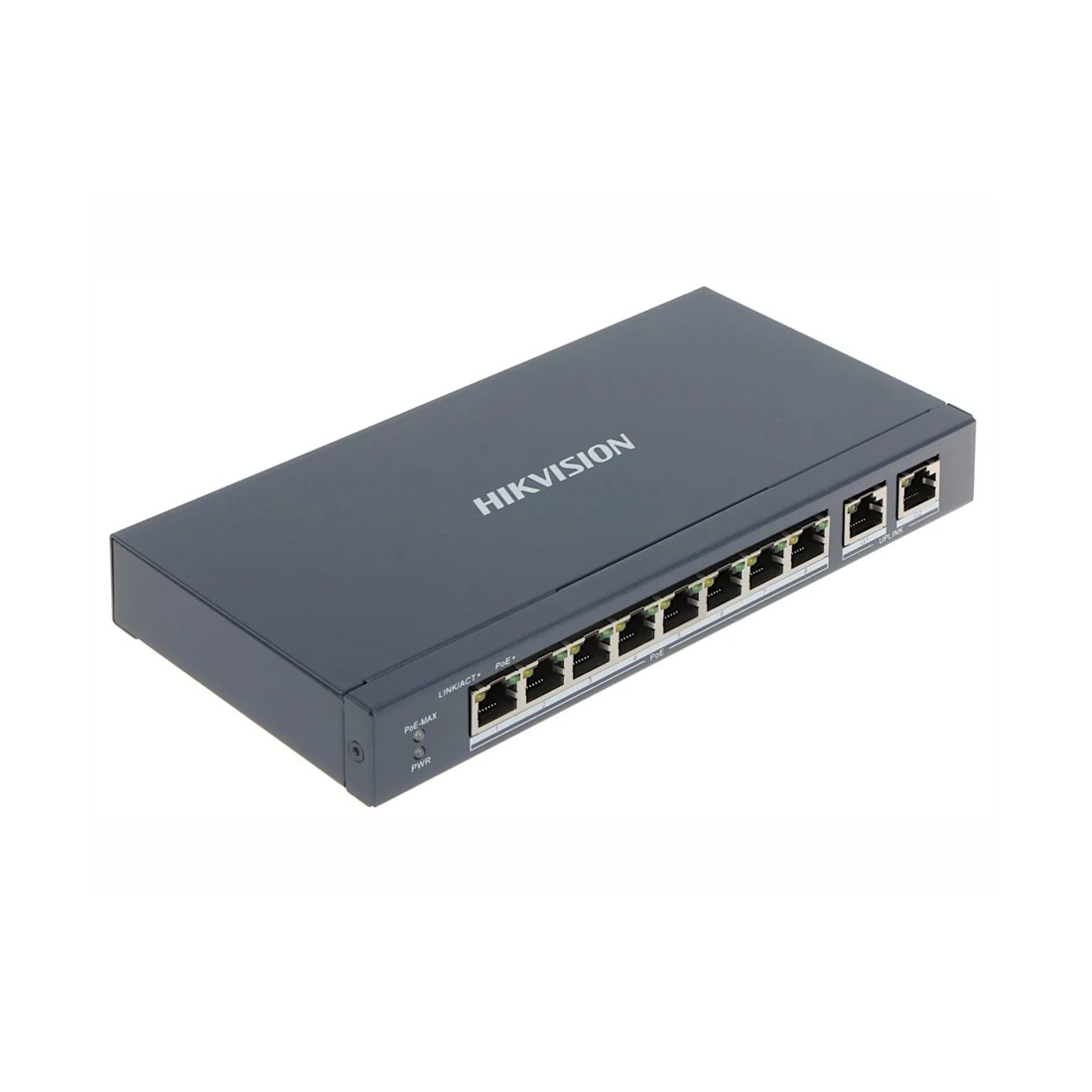Коммутатор, Hikvision, DS-3E0310P-E/M(B), Неуправляемый, 8 x 10/100 Mbps, РоЕ 802.3af/at 60W, 2 x Gigabit RJ45, Настольный, Long Range Ports 1 to 8: up to 300 m.
