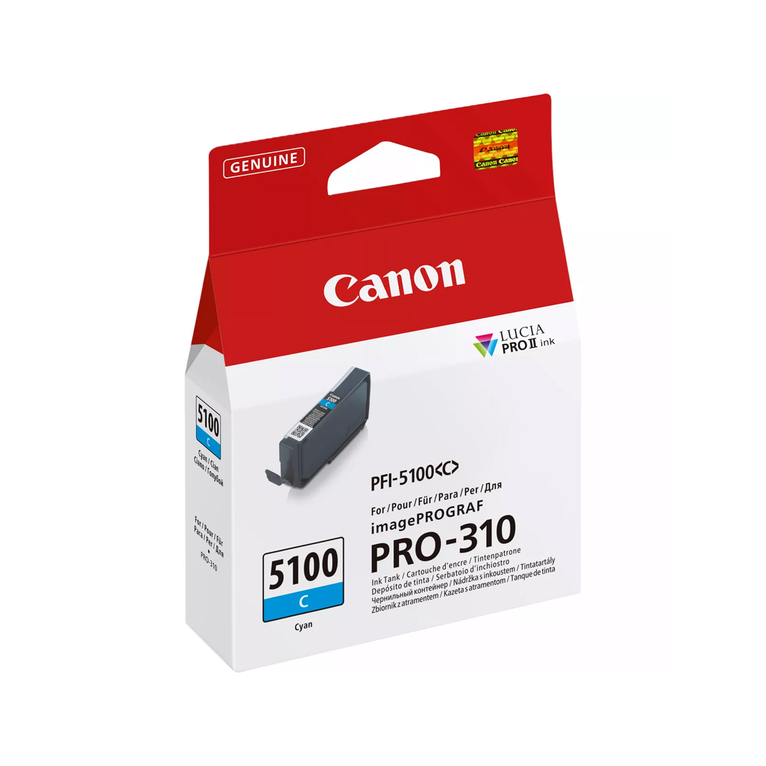 Чернильный картридж, Canon, PFI-5100 Cyan, 6953C001AA, для imagePROGRAF PRO-310, 14 мл