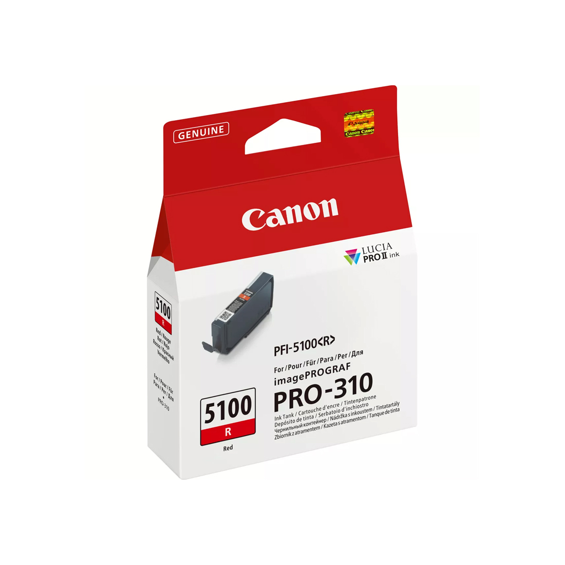 Чернильный картридж, Canon, PFI-5100 Red, 6958C001AA, для imagePROGRAF PRO-310, 14 мл