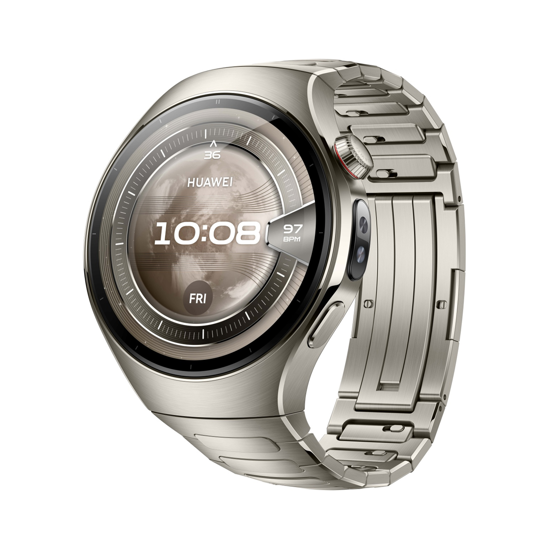 Смарт часы, Huawei, Watch 5 RTS-AL00 46mm, Дисплей 1.5" цветной AMOLED-экран, Разрешение 466 x 466, Вес 56 гр, (Titanium Strap) Титан
