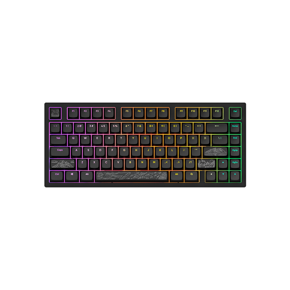 Клавиатура, Dark Project, DPKB_NOSTRA_81_ANSI_BLACK_UA, ALU81A Terra Nostra, Игровая, Механическая, 75%, g3ms Moonstone switches, USB, Подсветка RGB, Размер: 324 x 140 x 43 мм., Анг/Рус, Чёрный