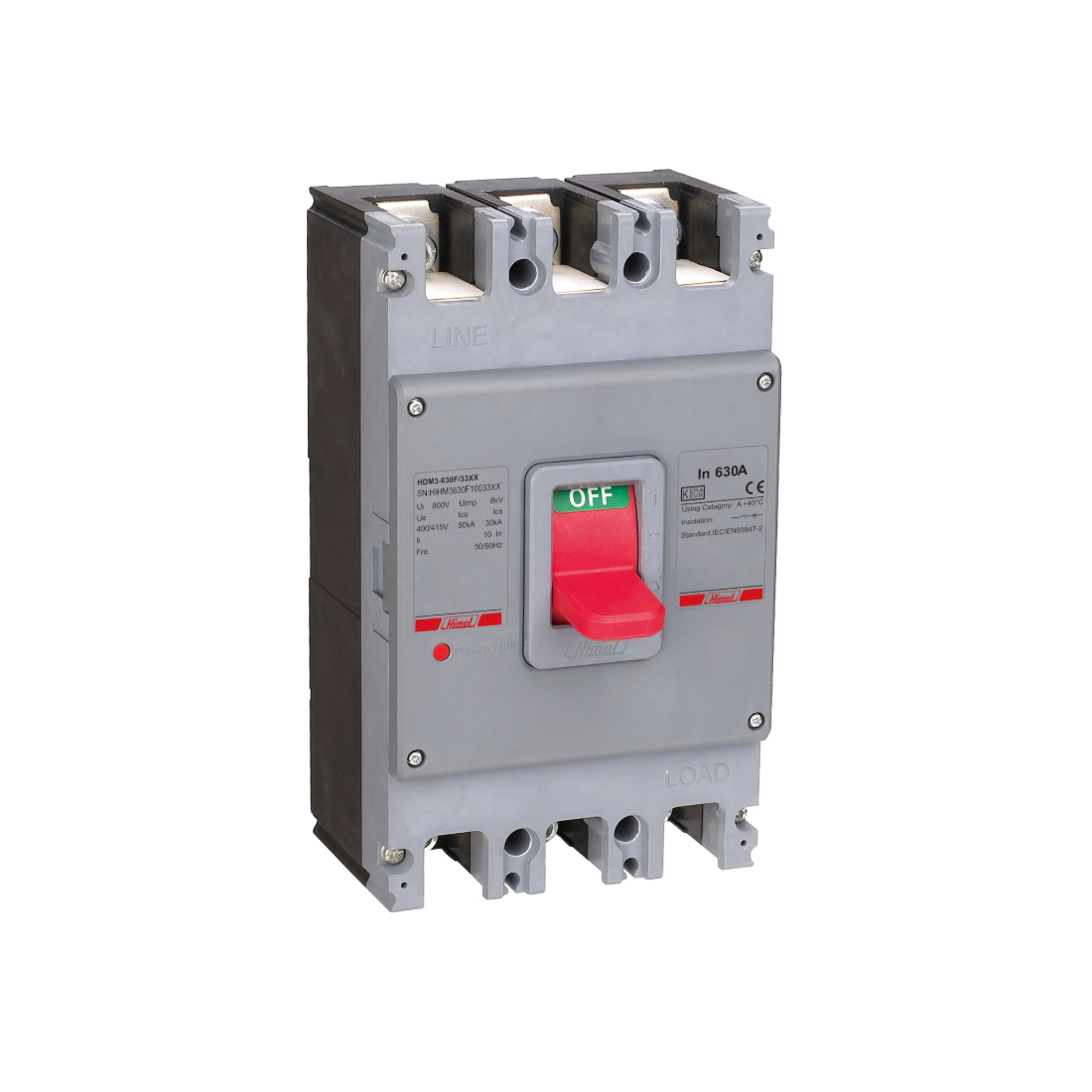 Автоматический выключатель, Himel, HDM3630F63033XX, HDM3 630F/3P 630A