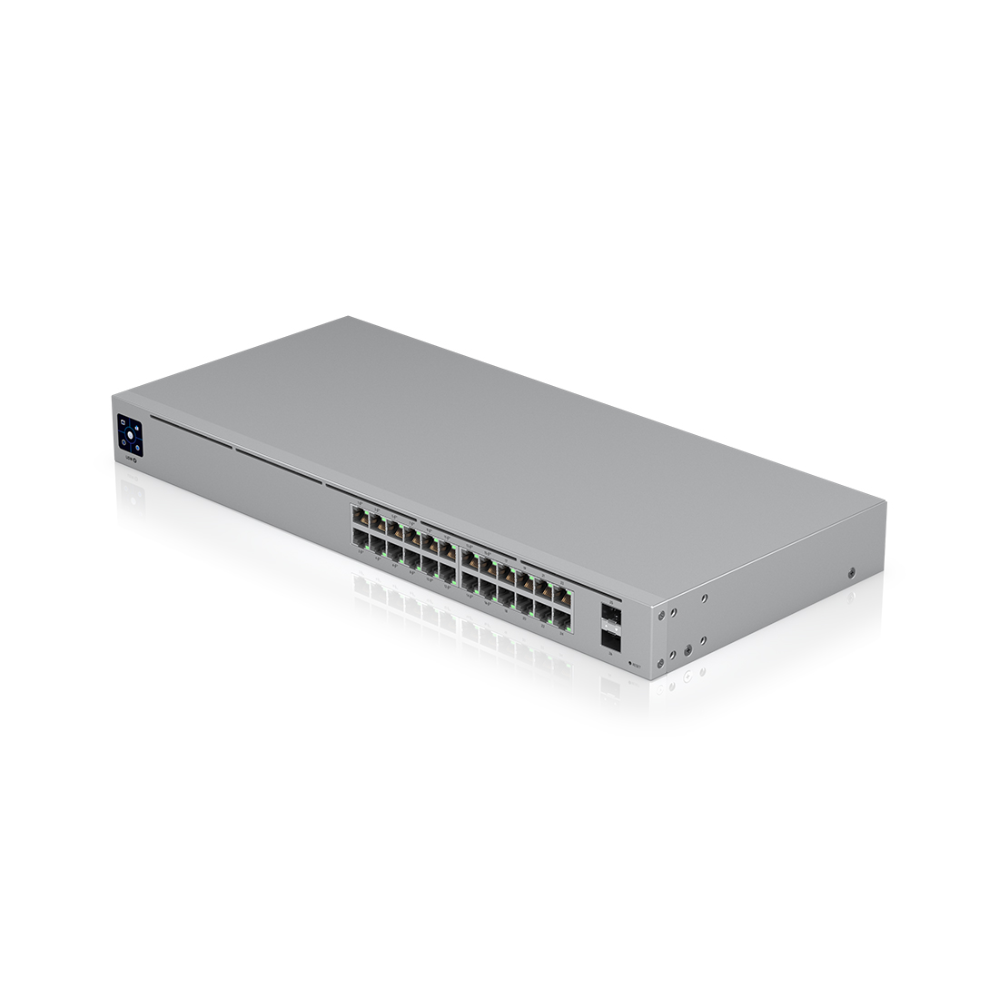 Коммутатор, Ubiquiti, USW-24-POE, Unifi Switch, управляемый L2, 16 портов 10/100/1000 Mbps RJ45 PoE, 802.3af/at, бюджет 95W, 8 портов 10/100/1000 Мбит/с RJ45, 2 порта SFP, Стоечный