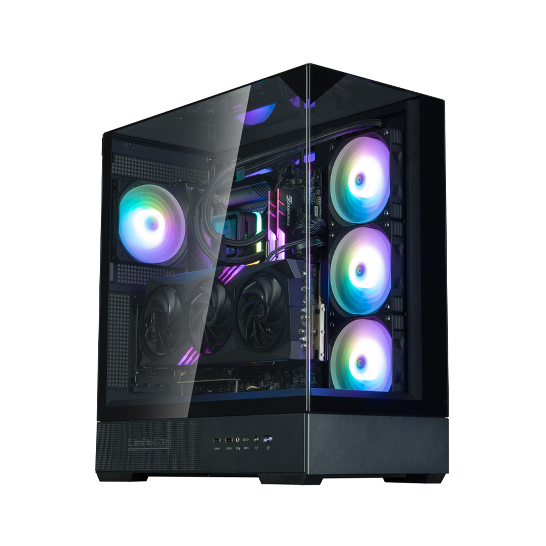 Компьютерный корпус, Zalman, P40 Prism Plus Black, P40 Prism Plus Black, ATX, 3*3.5"/2*2.5", Высота кулера до 165 мм, Длина VGA до 420 мм, 452х235х495 мм, Без Б/П, Черный