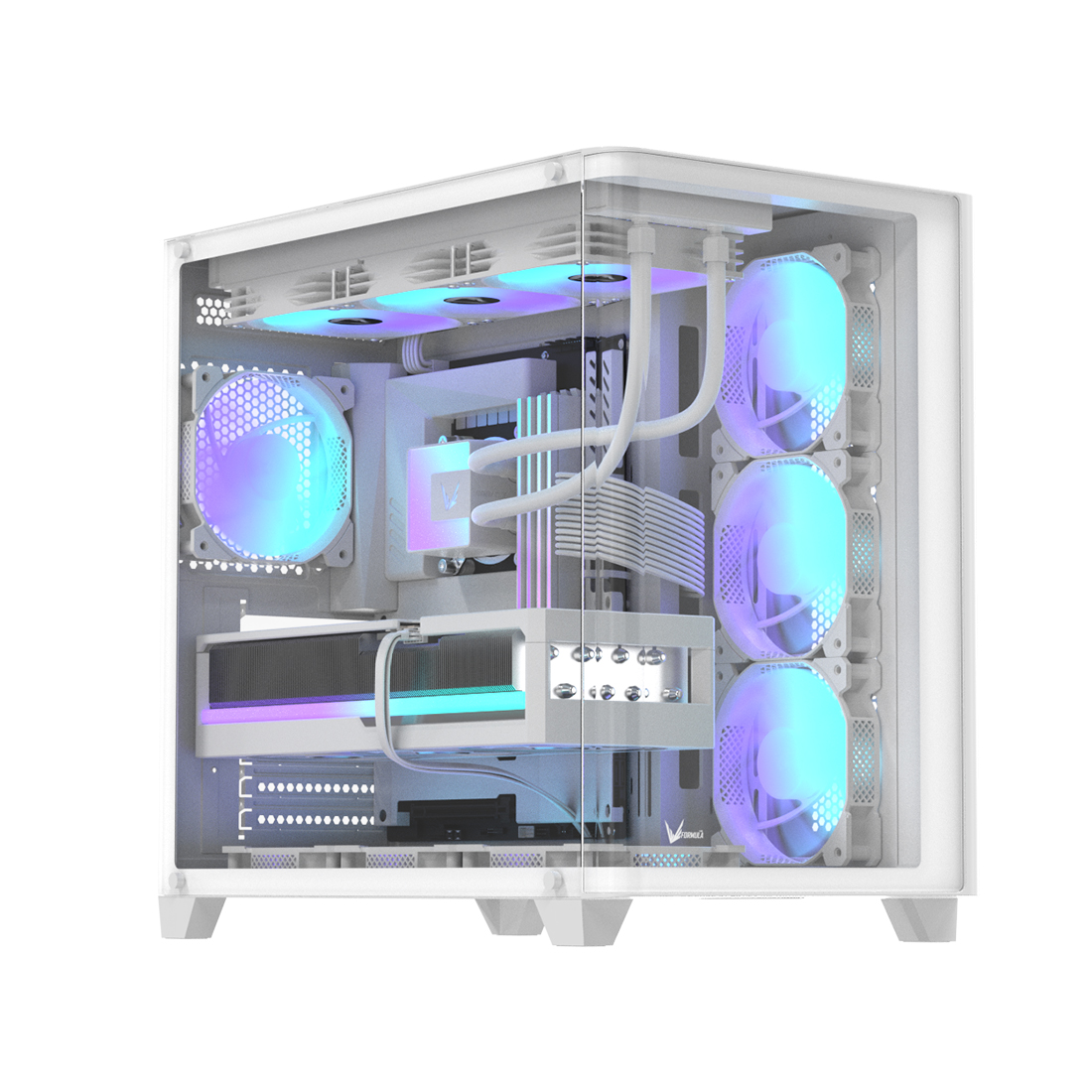 Компьютерный корпус, Formula V, Crystal U2 Floe White, ATX/micro ATX/mini-ITX, USB Type C/3.0/2.0, HD-Audio, Кулер 4*120мм Floe ARPW, Высота процессорного кулера до 160мм, Длина VGA до 410мм, 2*3.5"/2*2.5", Толщина 0,5мм, 450x280x435мм, Без Б/П, Белый