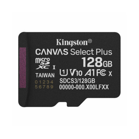 Карта памяти, Kingston, SDCS3/128GBSP, MicroSDXC 128GB, Canvas Select Plus, A1, U1, V10, без адаптера SD
